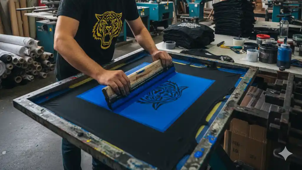 sablon manual hasil warna kuat